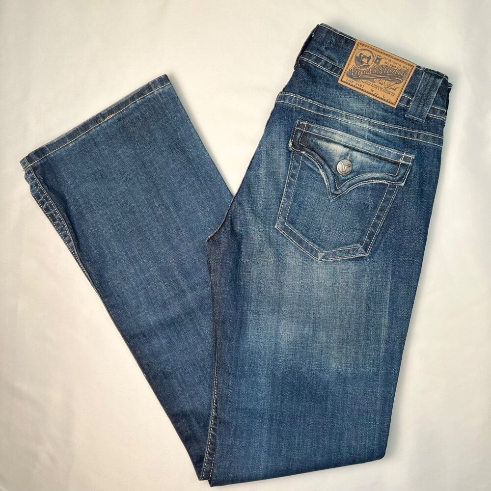 VIGOSS Women's Flare Mid-Rise Jeans Blue Denim Size 30 9/10 Inseam 33" NEW